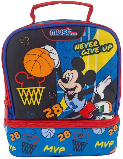 Must Team Mickey Never Give Up School Insulated Shoulder Lunch Bag 7lt Blue Mickey 20 x 12 x 24cm