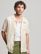 D2 Ovin Vintage Short-sleeved Shirt in Wide Line Beige