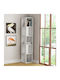 Corner Bookcase Piano White 31.4x31.4x158.9cm