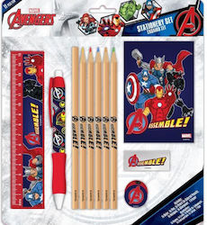 Διακάκης Avengers Kids Stationery Set with Pencil, Sharpener, Eraser and Ruler 11pcs