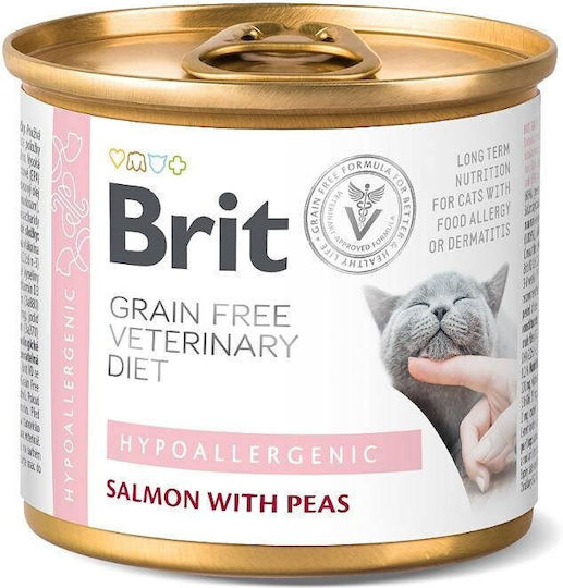 Brit Veterinary Diet Hypoallergenic Wet Food for Cats in Cans with Salmon  Diet, Grain-Free 200gr 299021 | Skroutz.mt