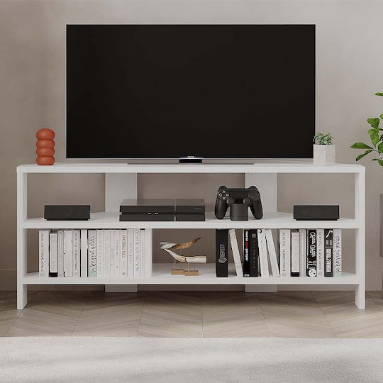 Thales Eckiges Bodenstehendes TV-Ständer Weiß 110x36x45cm Thales Eckiges Bodenstehendes TV-Ständer Weiß 110x36x45cm