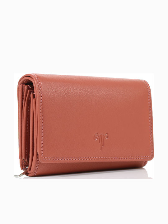 Kion Groß Leder Damen Geldbörse Klassisch Peach