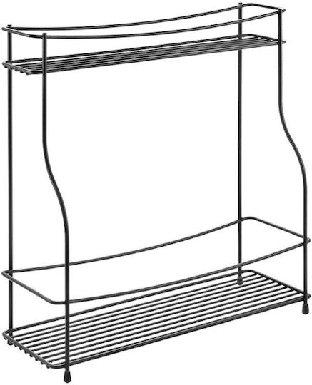 Metaltex Balsamico Lava Touch Floor Bathroom Shelf Metallic with 2 Shelves 35x12x37cm