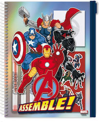 Diakakis Avengers Notebook Spiral A5 Multicolour with PVC Case with Zipper