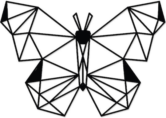 Megapap από Μέταλλο Butterfly Μαύρο 50x3x35cm