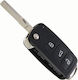 Foldable Car Key Shell with Blade with 3 Buttons for VW