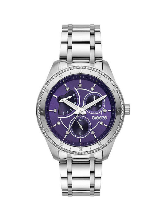 Breeze Colorista Watch Chronograph with Silver Metal Bracelet