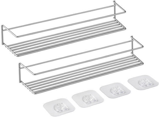 Metaltex Raft De Perete Paprika Metalic 32x8x5cm 2 Bucăți Argintiu
