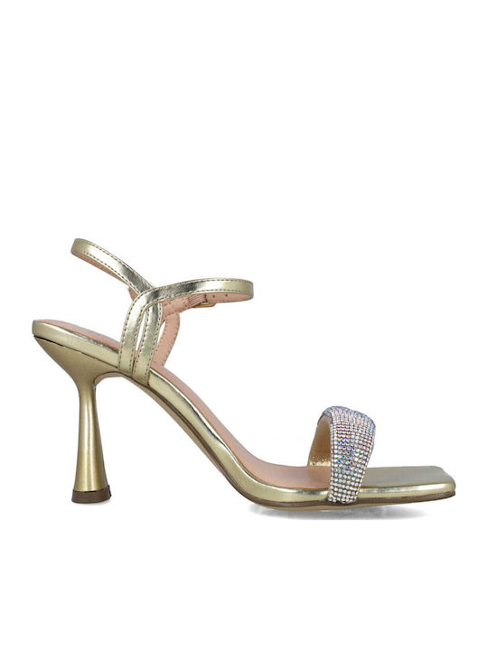 Menbur Sandals with Strass Gold