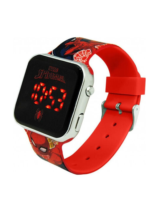 Kids Licensing Ceas digital pentru copii Spiderman cu curea din cauciuc/plastic Roșu Kids Licensing Ceas digital pentru copii Spiderman cu curea din cauciuc/plastic Roșu