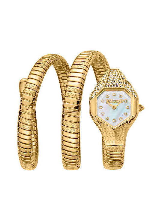 Just Cavalli Glam Ρολόι Μπαταρίας με Μεταλλικό Μπρασελέ