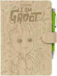 Grupo Erik Marvel Guardians Of The Galaxy Groot Notebook A5 with Dots and Pen Holder Beige