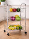Metallic Kitchen Trolley 3 Tiers Silver 41x26x65cm T628