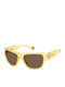 Polaroid Unisex Sunglasses with Yellow Plastic Frame and Brown Polarized Lens PLD6197/S 40G/SP