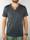 Paco & Co Men's Short Sleeve T-shirt with V-Neck Charcoal