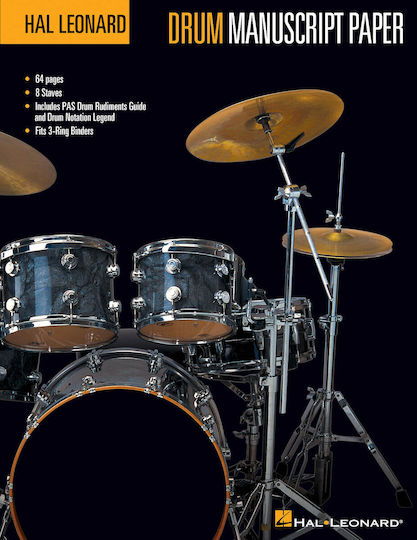 Hal Leonard Notebook Music 32 Sheets Drums Multicolour 1pcs