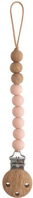 Mushie Clip Pacifier Eva with Beads made of Wood Blush