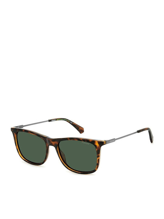 Polaroid Men's Sunglasses with Brown Tartaruga Frame and Green Polarized Lens PLD4145/S/X 086/UC