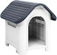 vidaXL Dog House Plastic Outdoor Gray 59x75x66cm