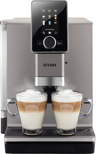 Nivona NICR 930 Αυτόματη Μηχανή Espresso 1465W Πίεσης 15bar για Cappuccino με Μύλο Άλεσης Ασημί