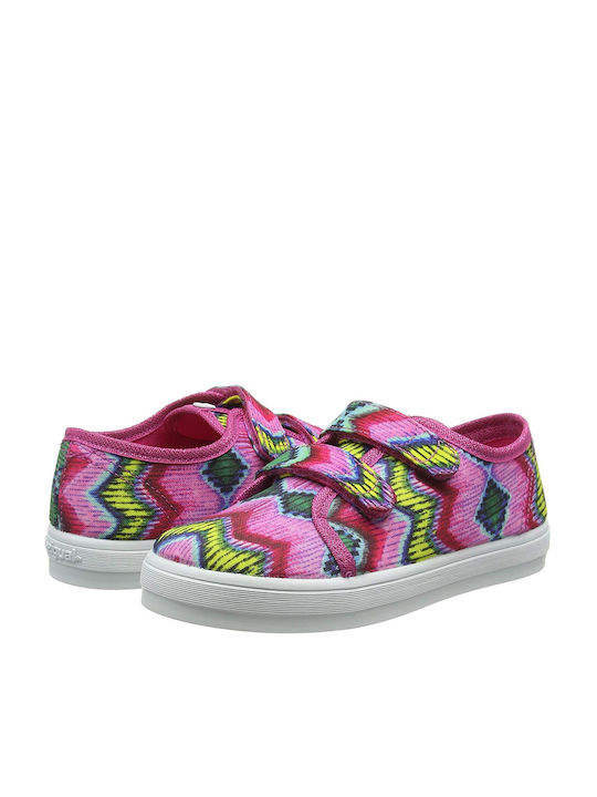 Desigual Παιδικά Sneakers Lona με Σκρατς για Κορίτσι Ροζ