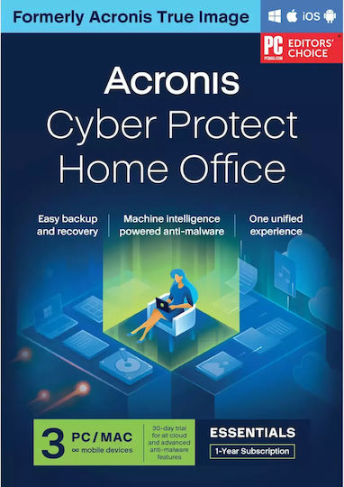 Acronis Cyber ​​Protect Home Office Essentials for Windows & MAC for 1 Device and 1 Year of Use (Electronic License)