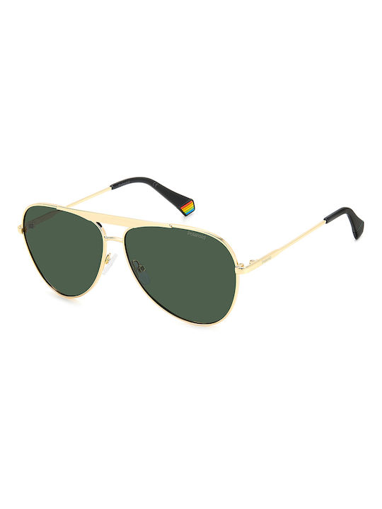 Polaroid Sonnenbrillen mit Gold Rahmen und Grün...