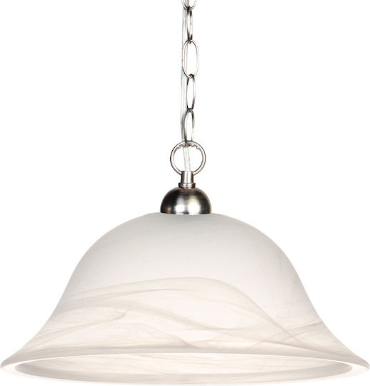 Keskor Hängelampe Weiß Glocke mit Fassung E27 31x31cm.