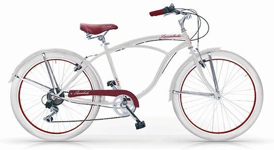 MBM Honolulu 26" 2022 White City Bicycle with 6 Speeds