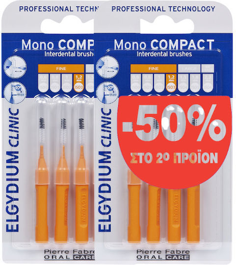 Elgydium Clinic Mono Compact Interdental Brushes 0.6mm Orange 8pcs