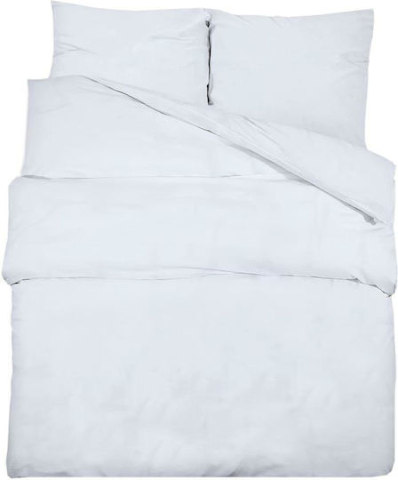vidaXL Duvet Cover Set Cotton Queen with 2 Pillowcases 220x225 White