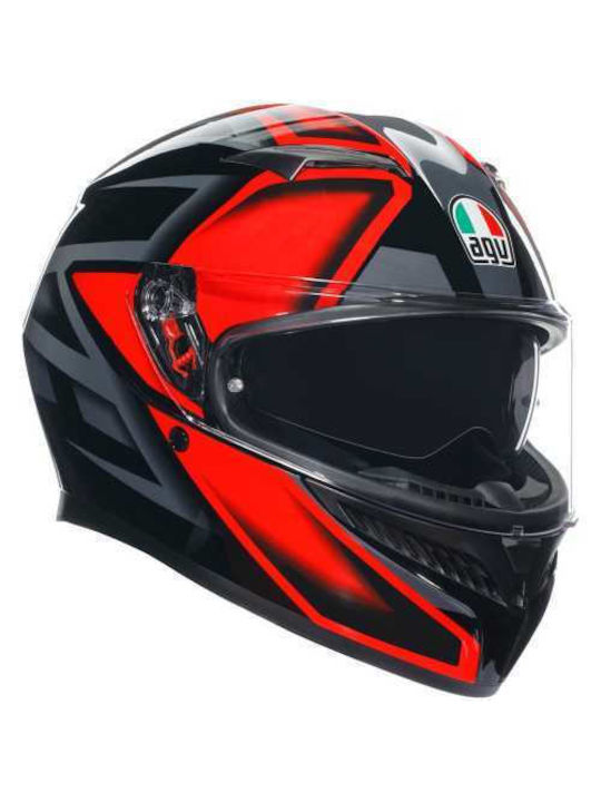 AGV K3 MPLK Full Face Helmet with Pinlock ECE 22.06 1500gr Compound Matt Black/Red 2118381001-009