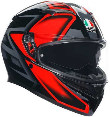 AGV K3 MPLK Full Face Helmet with Pinlock ECE 22.06 1500gr Compound Matt Black/Red 2118381001-009