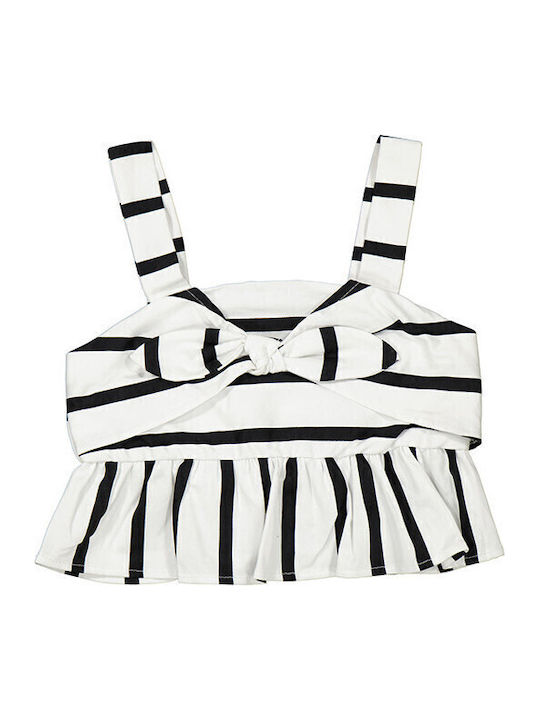 Kinder-Crop-Top Ärmellos Weiß