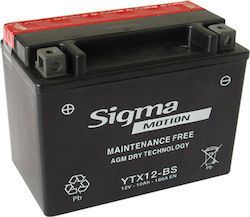 Sigma Μπαταρία Μοτοσυκλέτας YTX12-BS με Χωρητικότητα 10Ah