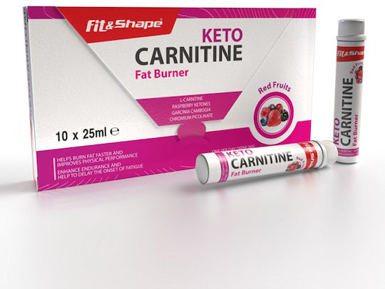 Fit & Shape Keto Carnitine Fat Burner με Γεύση Red Fruits 10 x 25ml