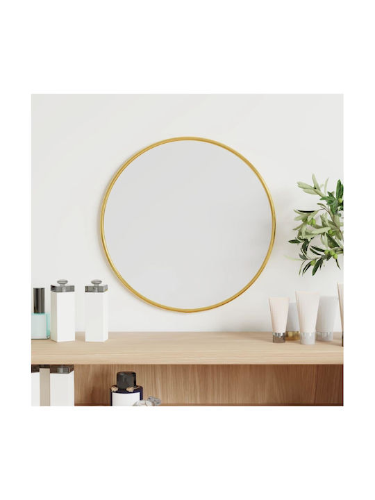 vidaXL Wall Mirror with Gold Plastic Frame Diameter 30cm 1pcs