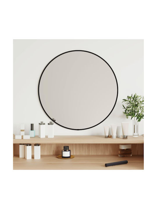 vidaXL Wall Mirror with Black Plastic Frame length 50cm 1pcs