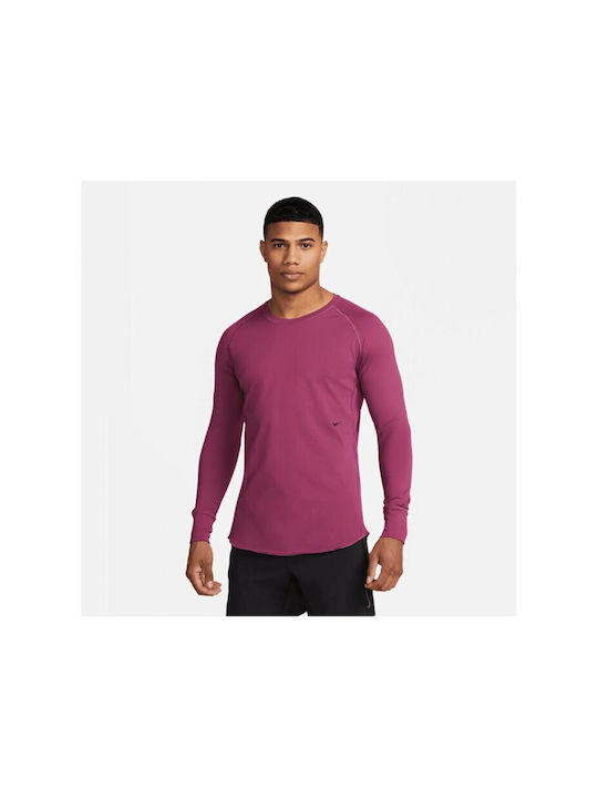 Nike Ανδρική Μπλούζα Dri-Fit Μακρυμάνικη Ροζ