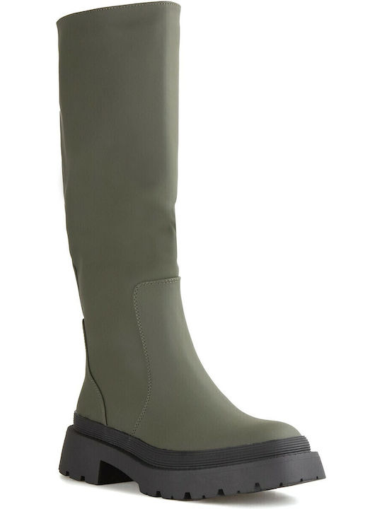 Silia D Women's Boots with Zipper Khaki