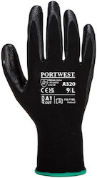 Portwest Γάντια Εργασίας Μαύρα Νιτριλίου