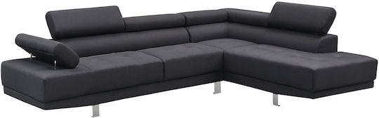 Colțar Canapea Cu Colțul Stâng Negru 265x191x82cm E989,7L