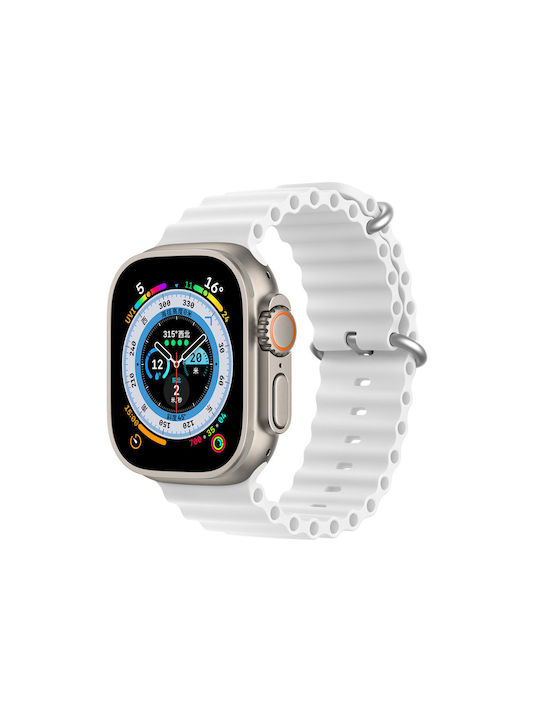Dux Ducis Oceanwave Version Λουράκι Σιλικόνης Λευκό (Apple Watch 38/40/41mm)
