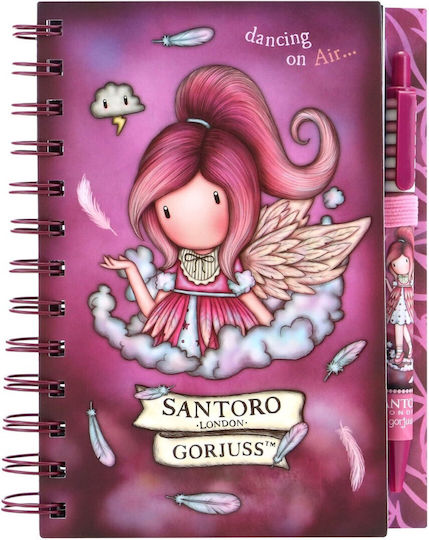Santoro Dancing On Air Notizbuch Spirale mit Stifthalter Rosa