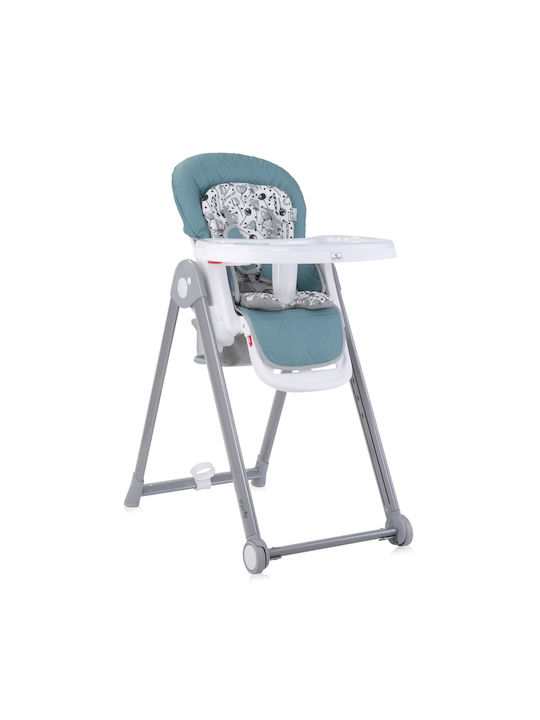 Lorelli Party Foldable Baby Highchair with Metal Frame & Leather Seat Arctic Blue