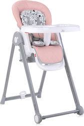 Lorelli Party Foldable Highchair with Metal Frame & Leatherette Seat Mellow Rose