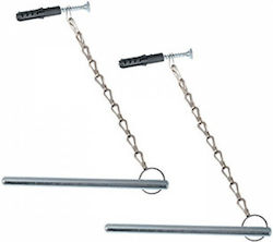 Door Hook with Chain Silver