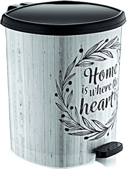 Happy House Home Waste Bin Plastic with Pedal White 11L