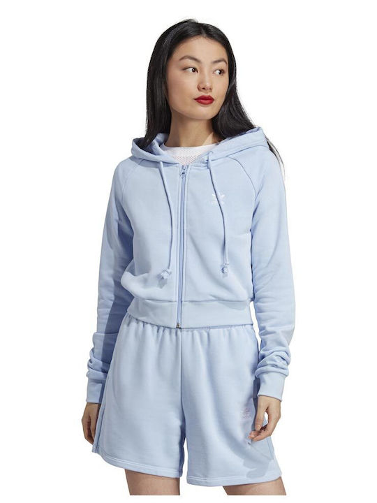 Originals Cropped Women's Sweatshirt Jacket Hooded Light Blue